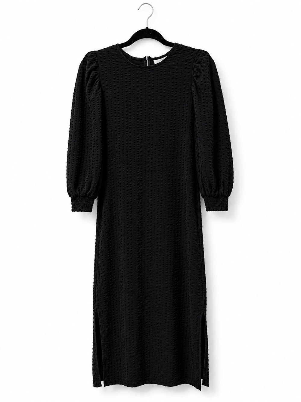 Minimum 100% Cotton Midi Dress Black EU 38 Minimalist Whimsigoth Dark Academia - Picture 2 of 11